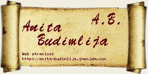 Anita Budimlija vizit kartica